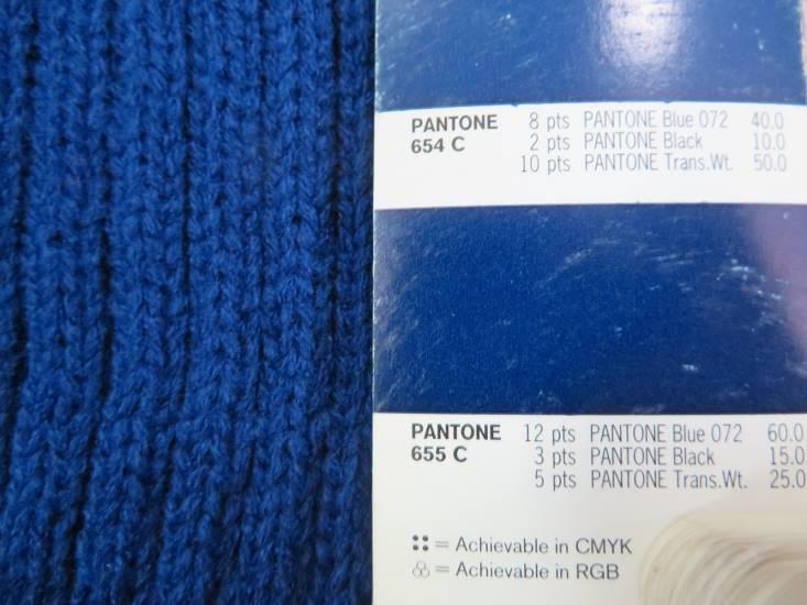 Fabric colour compared with the agreed reference